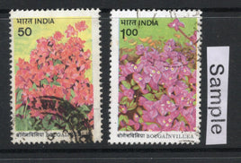 India 1985 Bougainvillaea Flower Flora Phila-1007-8 Used Stamp Set