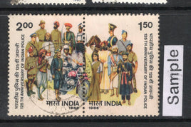 India 1986 Indian Police Setenant Phila-1051 Used Set
