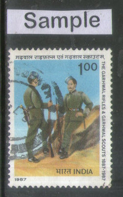 India 1987 Garhwal Riffles & Scouts Military Phila-1078 Used Stamp
