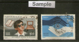India 1987 Service to Blind Health Phila-1095-96 Used Stamp