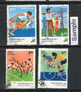 India 1990 Asian Games Beijing China Archery Cycling Phila-1246-49 Used Stamp