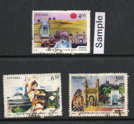 India 1990 Historic Cities of India Dance Phila-1257-59 Used Stamp
