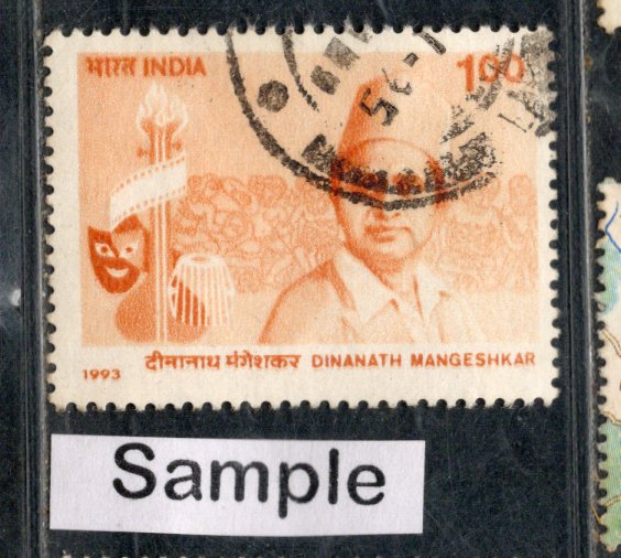 India 1993 Dinanath Mangeshkar Cinema music Phila-1396 Used Stamp