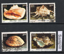 India 1998 Year of Ocean Seashell Phila-1666-69 Used Stamp