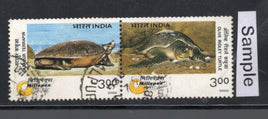 India 2000 Endangered Species Turtles Phila-1744 Setenant Used Set # 643