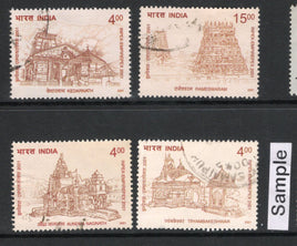 India 2001 Temples Architecture Hindu Mythology 4v Phila-1885-88 Used Stamp Set