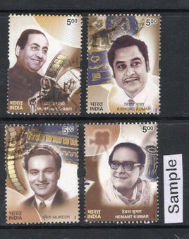 India 2003 Golden Voices of Yesterday Actor Singers Cinema Phila-1968-71 Used Stamp Set