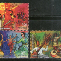 India 2003 Sangeet Natak Academy Dance Music Phila-2030a 3v Used Stamp Set # 647