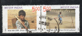 India 2006 Stop Child Labour Phila-2237-38 Used Stamp