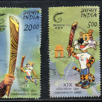 India 2010 Queen Baton Relay Commonwealth Games Phila-2608-9 Used Stamp Set # 1885