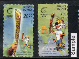 India 2010 Queen Baton Relay Commonwealth Games Phila-2608-9 Used Stamp Set # 1885
