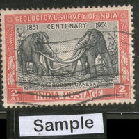 India 1951 Geological Survey of India Elephant Pre Historic Animal Phila-298 1v Used