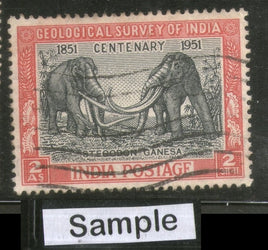 India 1951 Geological Survey of India Elephant Pre Historic Animal Phila-298 1v Used