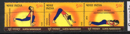 India 2016 Surya Namaskar Yoga Fitness Health Phila-3052-53-54 Used Stamp