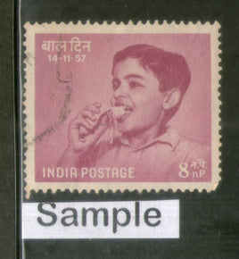 India 1957 15p National Children's Day Phila -324 1v Used Stamp