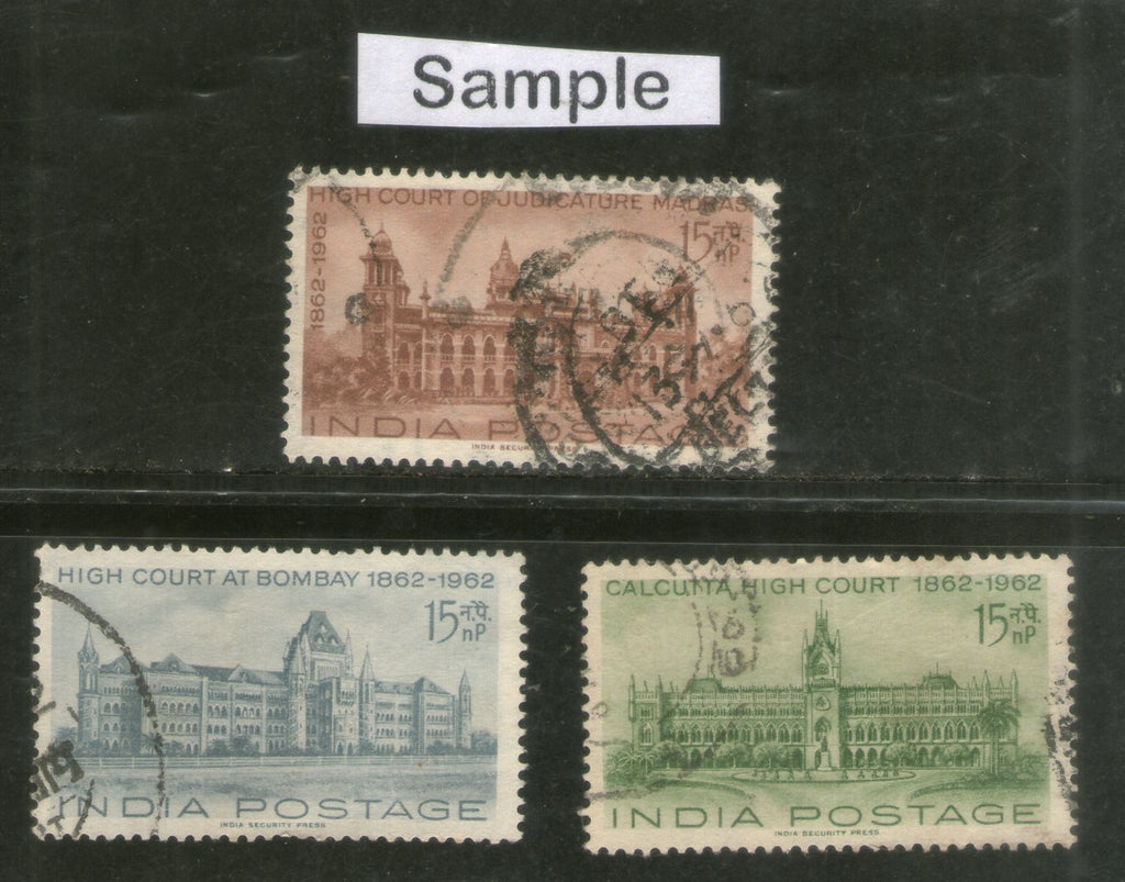India 1962 Calcutta Bombay Madras High Court Phila-372-74 Used Stamp Set # 1844