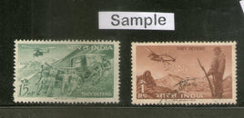 India 1963 Defence Campaign Military Parachute Phila-384-85 Used Stamp Set # 1703