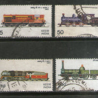 India 1976 Indian Locomotives Railway Transport Phila-685a 4v Used Stamp Set