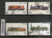 India 1976 Indian Locomotives Railway Transport Phila-685a 4v Used Stamp Set