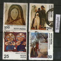 India 1978 Modern Indian Painting Tagore Jamini Roy Sher Gil Phila-759a 4v Used Stamp Set