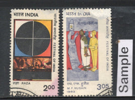 India 1982 Festival of India Contemporary Art Painting Phila-897-98 Used Stamp Set # 834
