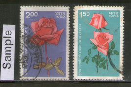 India 1984 Roses Flowers Phia-989 2v Used Stamp Set # 578