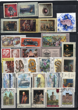 Russia USSR 30 Diff. Transport Ship Car Painting Snake Sea shell Architecture Used Stamps # 35