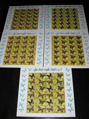 India 2008 Endemic Butterflies Moth Insect Set of 5 sheetlets MNH # 9