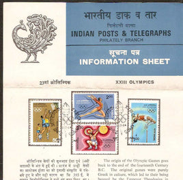 India 1984 Olympic Games Los Angeles Sport Phila-974-77 Cancelled Folder