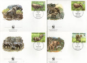 Gabon 1988 WWF African Elephant Sc 634-37 Wildlife Animal Fauna Mammals FDCs # 61
