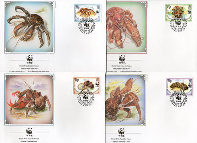 British Indian Ocean Territory 1993 WWF Coconut Crab Sc 132-35 Fauna FDCs # 138