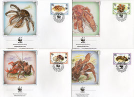 British Indian Ocean Territory 1993 WWF Coconut Crab Sc 132-35 Fauna FDCs # 138
