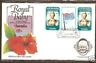 Tuvalu 1982 Diana & Royal Baby Orchid Flag Gutter FDC  # 594-48