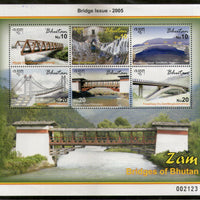 Bhutan 2005 Bridges Architecture Sc 1415 M/s MNH # 10013
