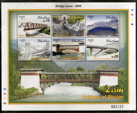 Bhutan 2005 Bridges Architecture Sc 1415 M/s MNH # 10013