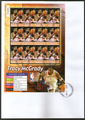 Grenada 2005 Tracy McGrady Basketball Player Sport Sc 2594 Sheetlet on FDC # 10035