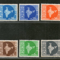 India 1957 3rd Definitive Series Map WMK-Star Complete Set of 14v Phila-D38-51 MNH # 100