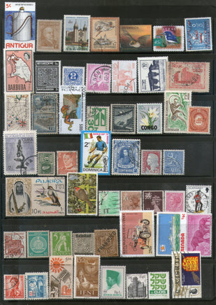 Worldwide 100 Different Used Stamps from 100 Different Countries State Small & Large - Phil India Stamps