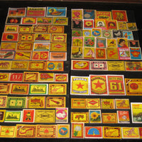 India 100 Diffrent Match Box Labels Elephant Bird Lion Monkey Ship Rose Tiger - Phil India Stamps