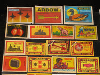 India 100 Diffrent Match Box Labels Elephant Bird Lion Monkey Ship Rose Tiger - Phil India Stamps