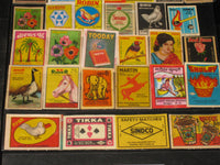 India 100 Diffrent Match Box Labels Elephant Bird Lion Monkey Ship Rose Tiger - Phil India Stamps