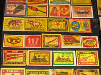 India 100 Diffrent Match Box Labels Elephant Bird Lion Monkey Ship Rose Tiger - Phil India Stamps
