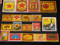 India 100 Diffrent Match Box Labels Elephant Bird Lion Monkey Ship Rose Tiger - Phil India Stamps