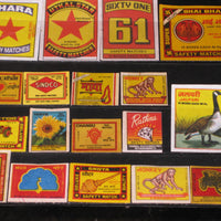 India 100 Diffrent Match Box Labels Elephant Bird Lion Monkey Ship Rose Tiger - Phil India Stamps