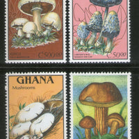 Ghana 1989 Mushrooms Fungi Plant Sc 1137-9,1144  MNH # 1013