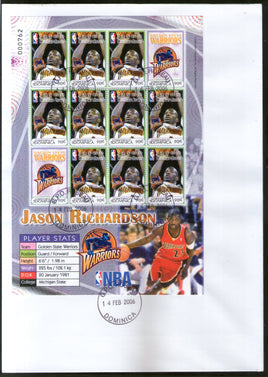 Dominica 2006 Jason Richardson Basketball Player Sport Sc 2567 Sheetlet on FDC # 10271