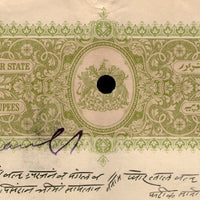 India Fiscal Bharatpur State 3 Rs. Stamp Paper T23 KM549 Court Fee Revenue # 10292B