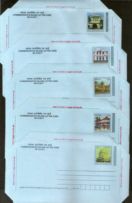 India 2017 5 Diff GPO Delhi Patna Mumbai Shimla Commemorative Inland Letter Cards # 10329
