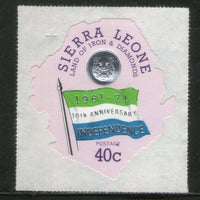 Sierra Leone 1971 40c Flag Map Coin Odd Shaped Sc 420 MNH # 5508a