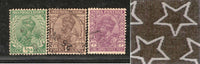 India 3 Diff KG V ½A 1A & 1A3p ERROR WMK - Multi Star Inverted Used as Scan # 1055